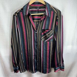 Haver London Women's Long Sleeve Button Up Blouse Size‎ M 70's 60's Mod Disco